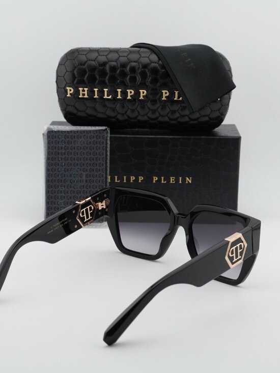 Philipp Plein SPP160 0700 Square Sunglasses – Black / Grey main image 6